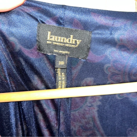 Laundry by Shelli Segal Square Neck Paisley Navy Dress Women’s 10 - Picture 7 of 7